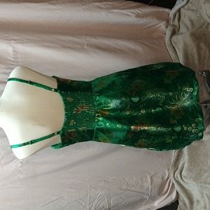 Urban outfitters size large green patterned dress.